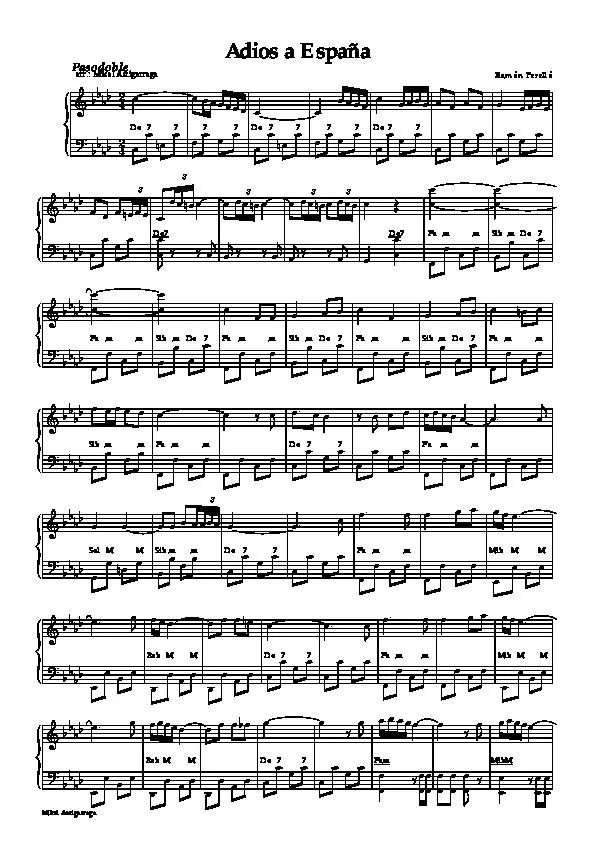 télécharger la partition d'accordéon Adios à España (Arrangement : Mickel Astigarraga) (Paso Doble) au format PDF