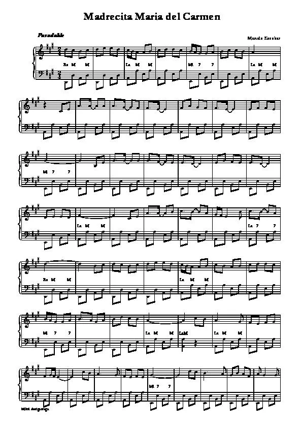 télécharger la partition d'accordéon Madrecita Maria del Carmen (Paso Doble) au format PDF
