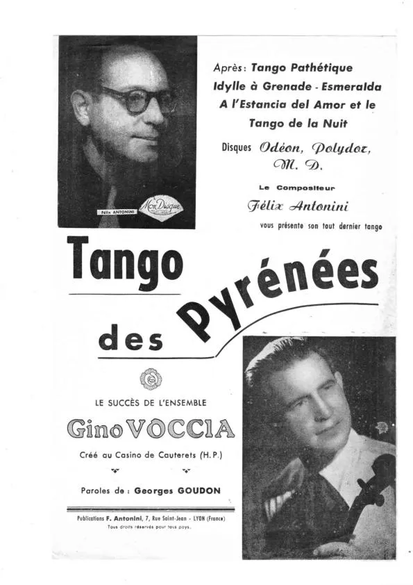 télécharger la partition d'accordéon Tango des Pyrénées au format PDF