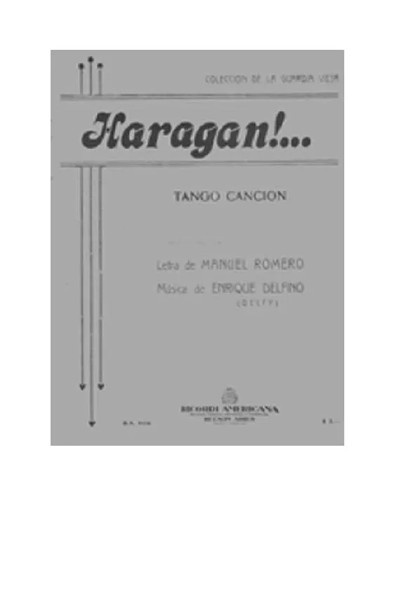 télécharger la partition d'accordéon Haragan (Tango) au format PDF