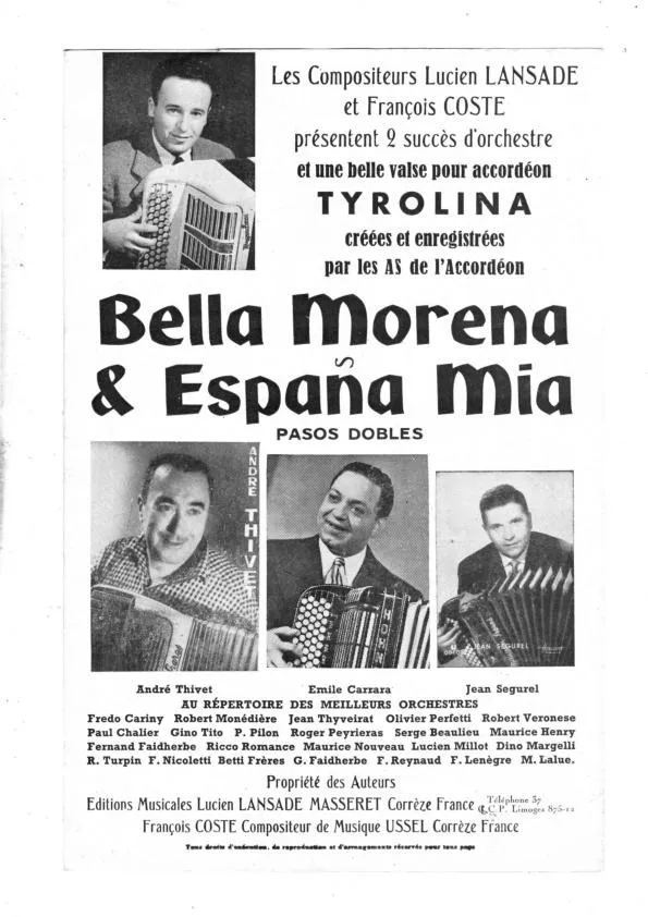 télécharger la partition d'accordéon Bella Morena (Orchestration) (Paso Doble) au format PDF