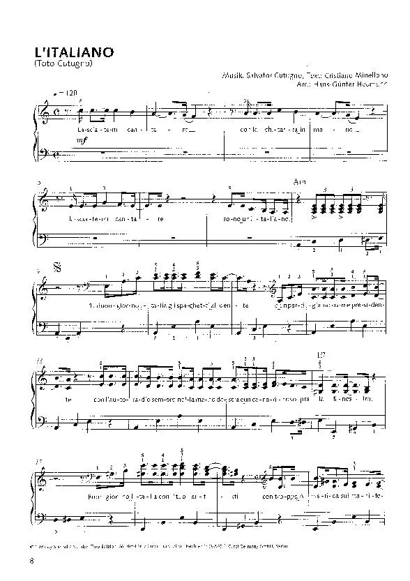 télécharger la partition d'accordéon L'Italiano (Chant : Toto Cutugno) (Arrangement : Hans-Günter Heumann) au format PDF
