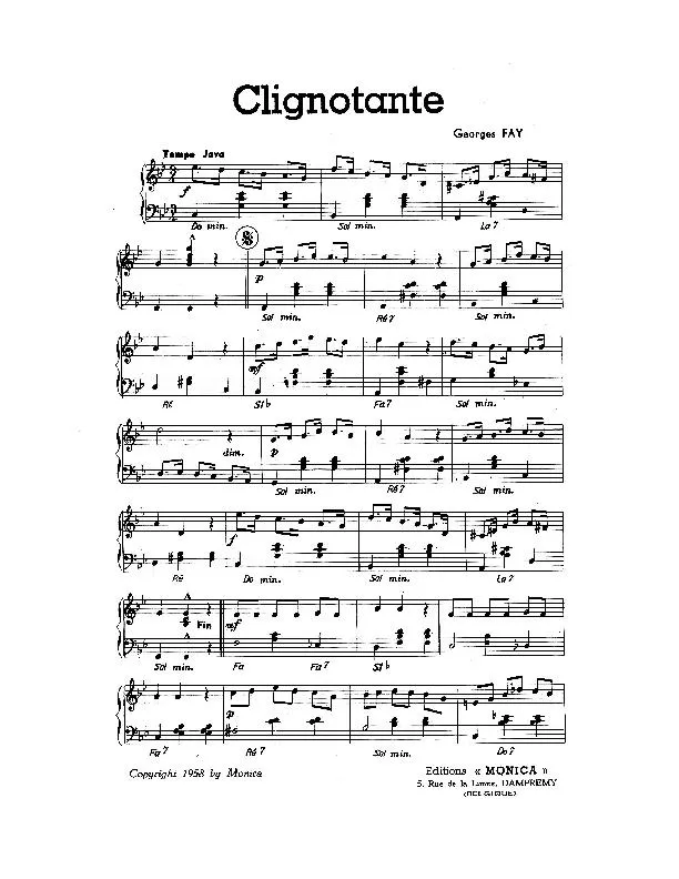 télécharger la partition d'accordéon Clignotante (Java) au format PDF