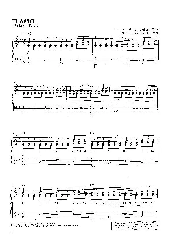 télécharger la partition d'accordéon Ti Amo (Arrangement : Hans-Günter Heumann) au format PDF