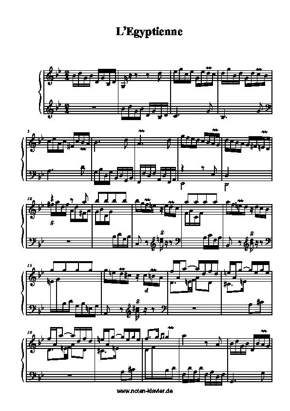 télécharger la partition d'accordéon L'Egyptienne (Piano) au format PDF