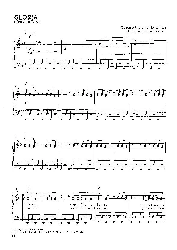 télécharger la partition d'accordéon Gloria (Arrangement : Hans-Günter Heumann) au format PDF