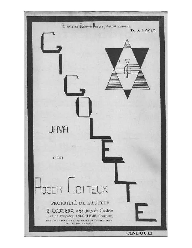 télécharger la partition d'accordéon Gigolette (Orchestration) (Java) au format PDF