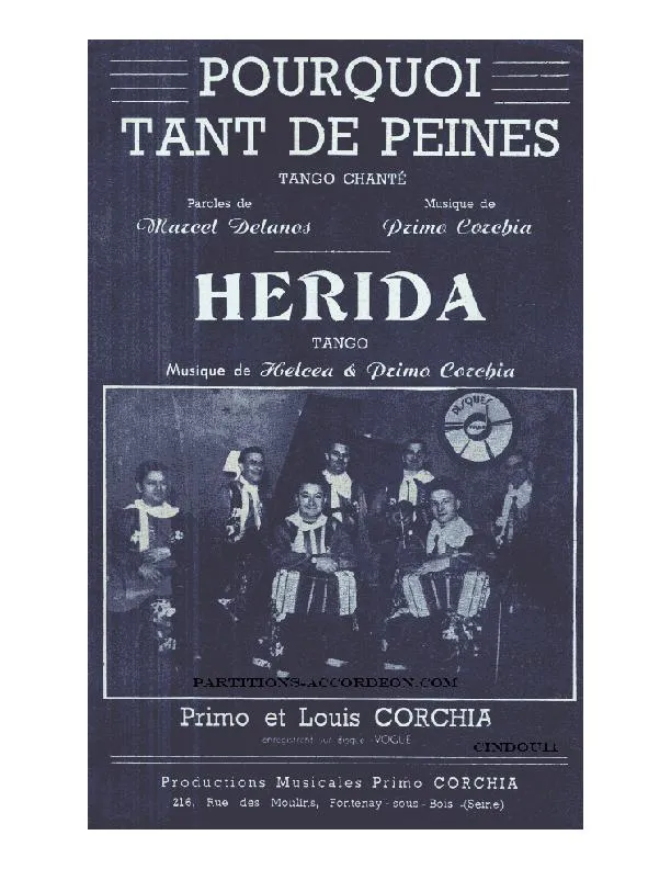 télécharger la partition d'accordéon Herida (Orchestration) (Tango) au format PDF