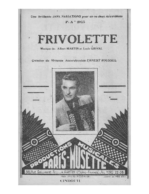 télécharger la partition d'accordéon Frivolette (Java Variations) au format PDF