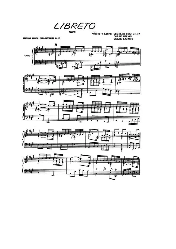 télécharger la partition d'accordéon Libreto (Tango) au format PDF