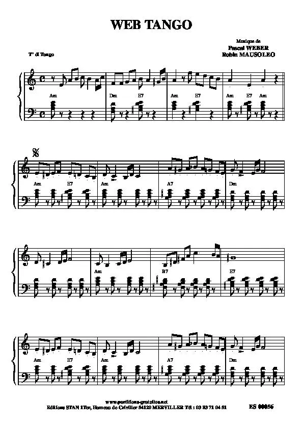 télécharger la partition d'accordéon Web Tango au format PDF