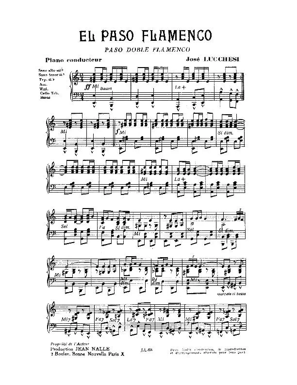 télécharger la partition d'accordéon El paso flamenco (Paso Doble Flamenco) au format PDF