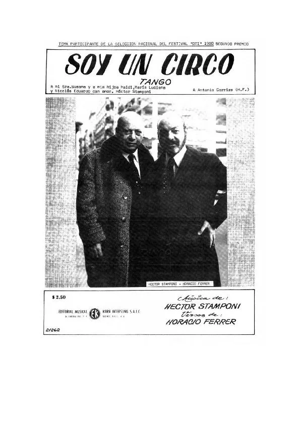 télécharger la partition d'accordéon Soy un circo (Tango) au format PDF