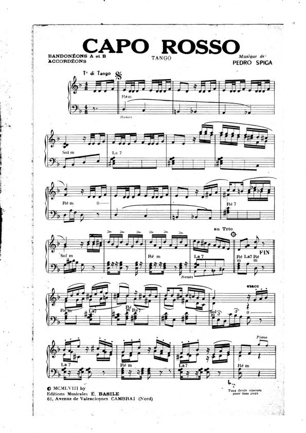 télécharger la partition d'accordéon Capo Rosso (Tango) au format PDF
