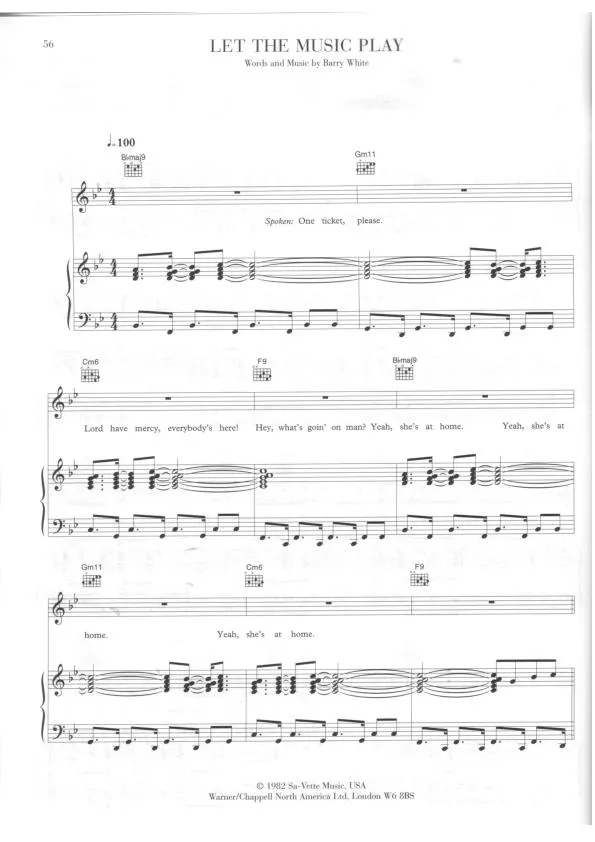 télécharger la partition d'accordéon Let the music play au format PDF