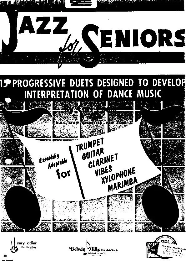 télécharger la partition d'accordéon Jazz For Seniors (15 progressive duets designed to develop interpretation of dance music) au format PDF