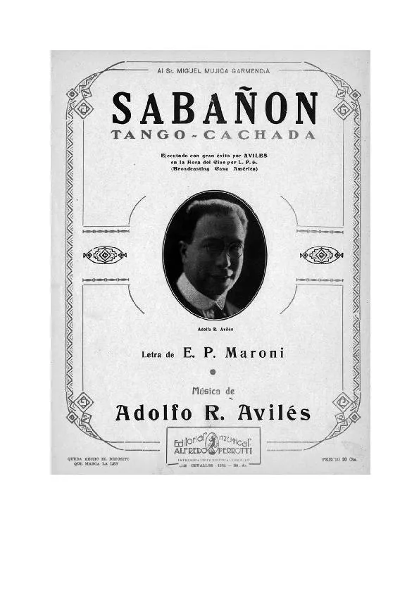 télécharger la partition d'accordéon Sabañon (Tango Cachada) au format PDF