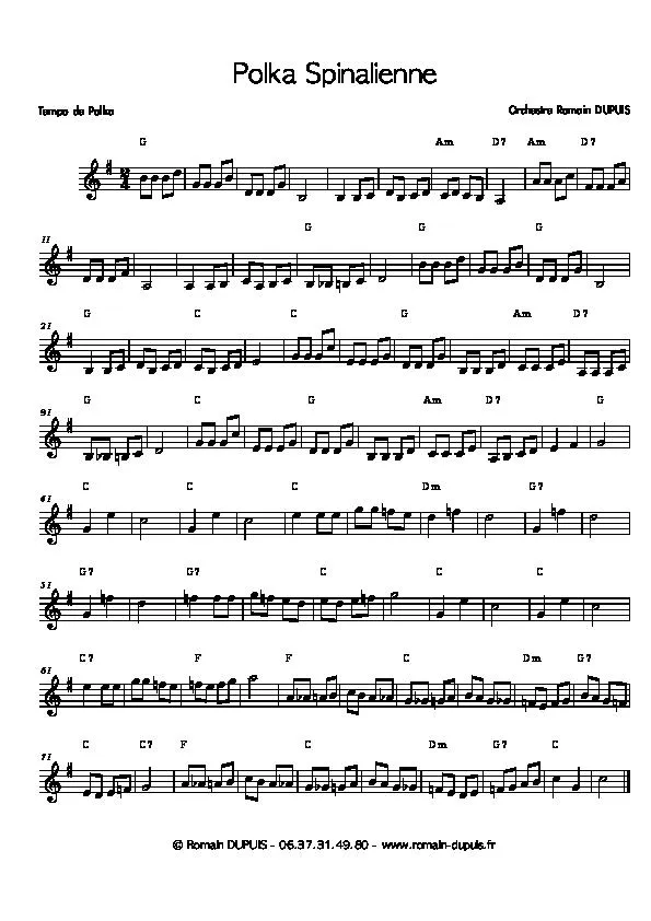 télécharger la partition d'accordéon Polka Spinalienne au format PDF