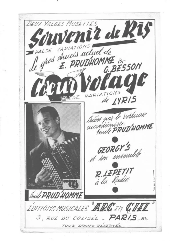 télécharger la partition d'accordéon Cœur volage (Valse Musette) au format PDF