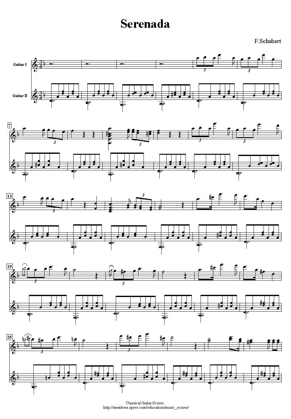 télécharger la partition d'accordéon Serenada (Guitare Duo) au format PDF