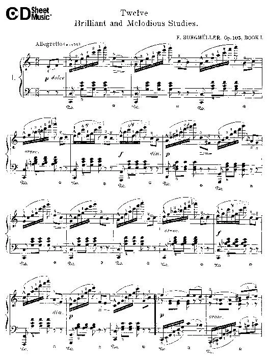 télécharger la partition d'accordéon Twelve Brilliant and Melodious Studies (Book 1) au format PDF