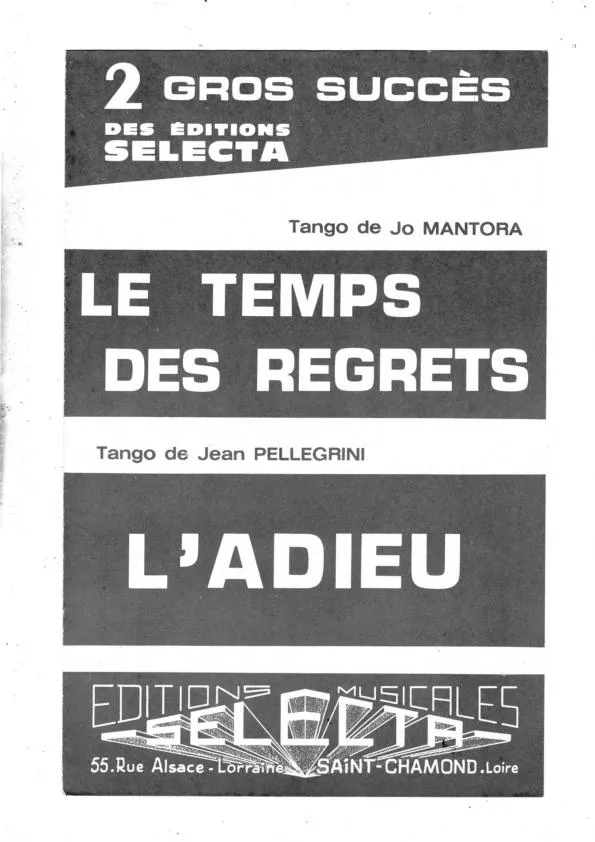 télécharger la partition d'accordéon L'adieu + Rien que toi (Tango) au format PDF