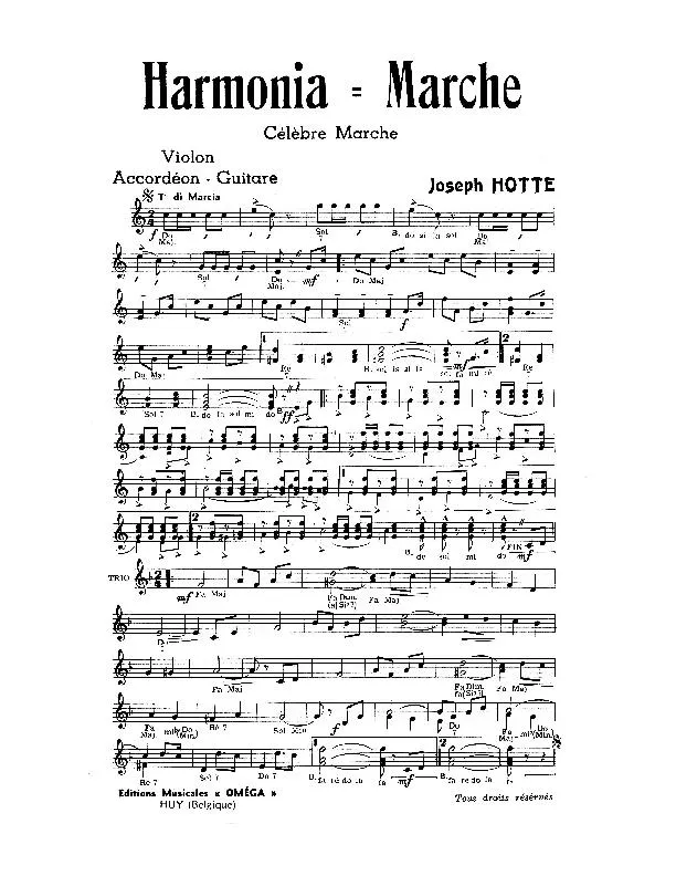 télécharger la partition d'accordéon Harmonia Marche (Célèbre Marche) au format PDF