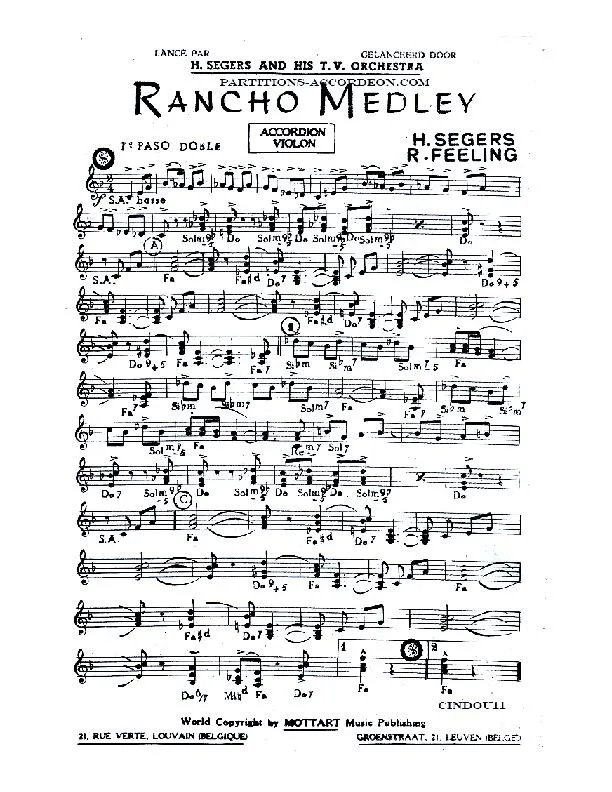 télécharger la partition d'accordéon Rancho Medley (Orchestration) (Paso Doble) au format PDF