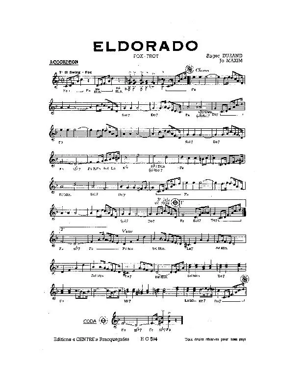 télécharger la partition d'accordéon Eldorado (Fox Trot) au format PDF