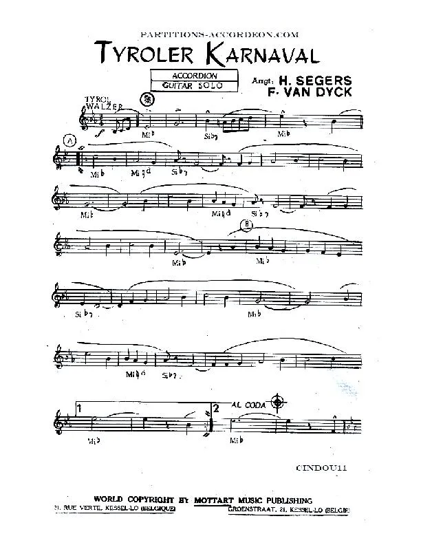 télécharger la partition d'accordéon Tyroler Karnaval (Orchestration) (Valse Tyrolienne) au format PDF