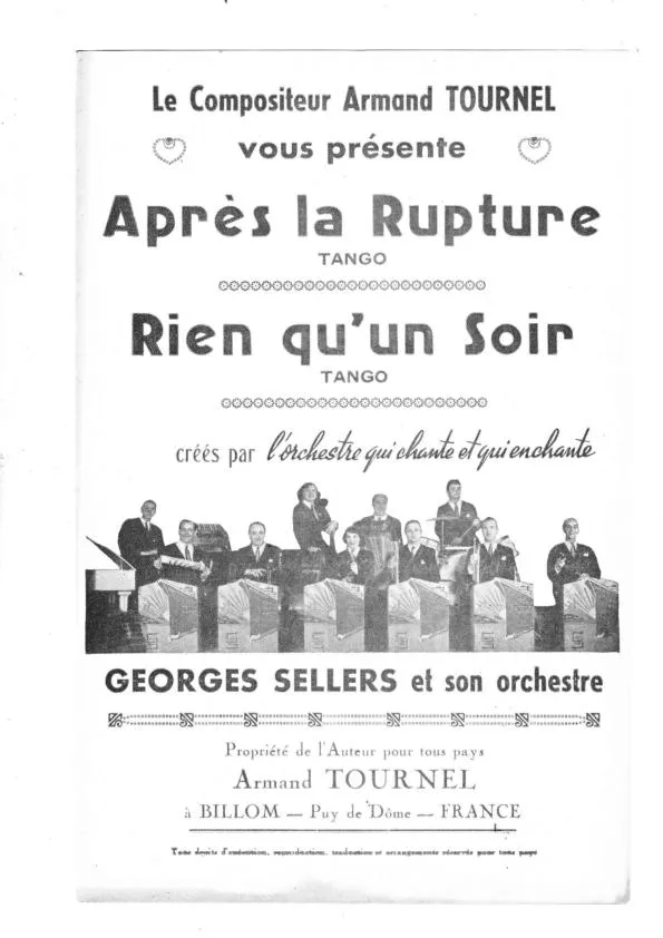 télécharger la partition d'accordéon Aprés la rupture (Orchestration) (Tango Boléro) au format PDF
