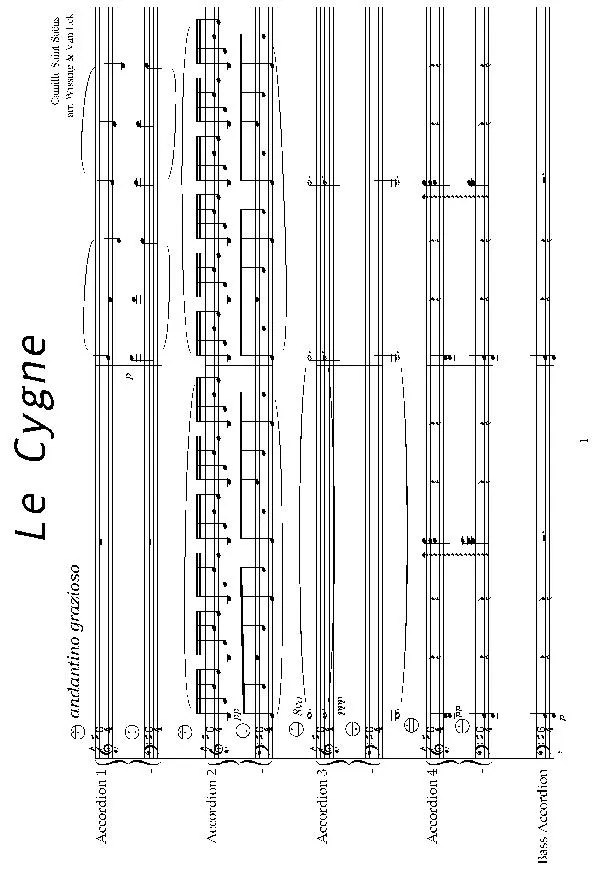 télécharger la partition d'accordéon Le Cygane (Swan) (Quintette d'Accordéons) (Arrangement : Wissing & Van Eck) (Conducteur) au format PDF