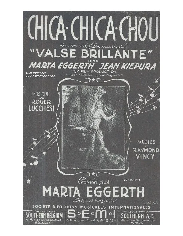 télécharger la partition d'accordéon Chica Chica Chou (Du film : Valse Brillante) (Chant : Marta Eggerth) (Samba) au format PDF