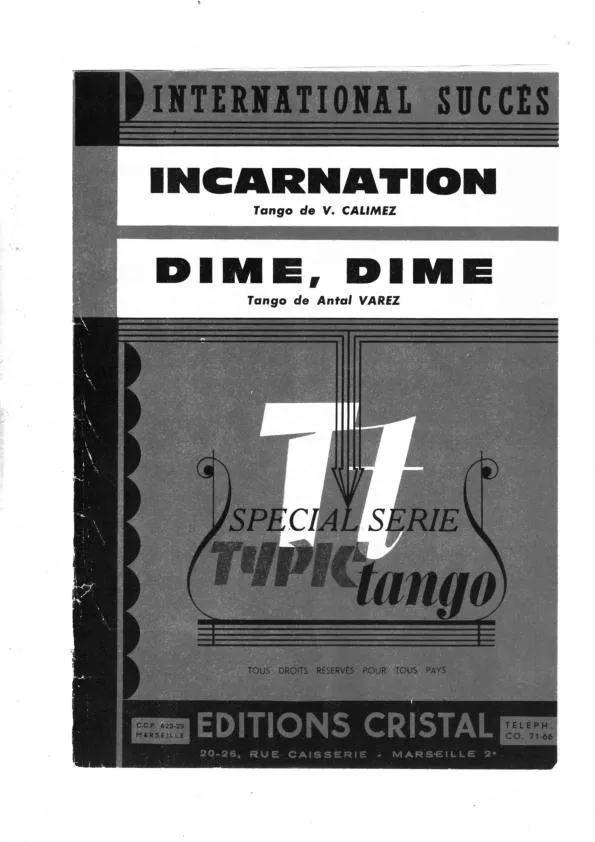 télécharger la partition d'accordéon Dime Dime (Orchestration) (Tango) au format PDF