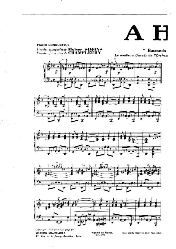 télécharger la partition d'accordéon Ahé (Buscando la cucaracha) (Orchestration) (Rumba Afro Cubaine) au format PDF