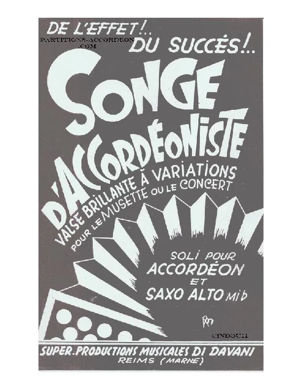 télécharger la partition d'accordéon Songe d'Accordéoniste (Valse Brillante à Variations) au format PDF