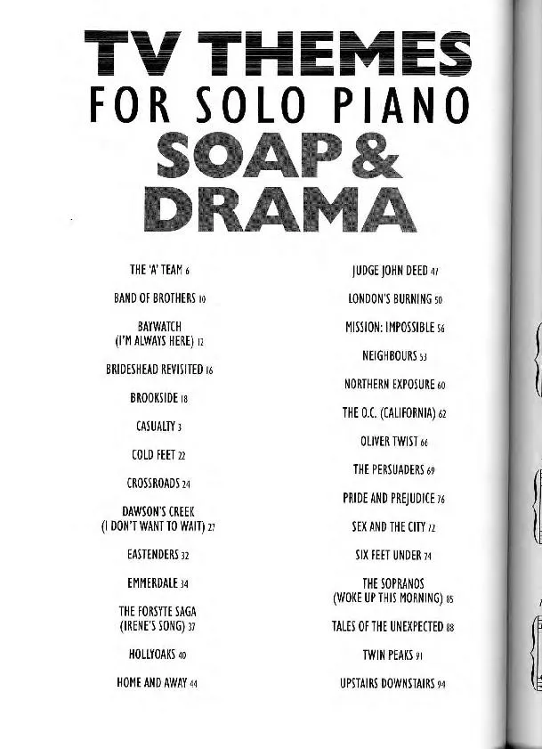 télécharger la partition d'accordéon TV Themes for solo piano : Soap & Drama (29 titres) au format PDF