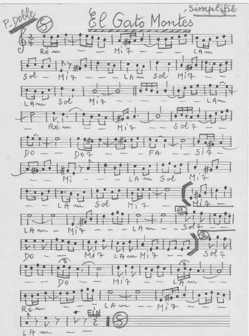 télécharger la partition d'accordéon El Gato Montès (Paso Doble) (Manuscrite Simplifiée) au format PDF