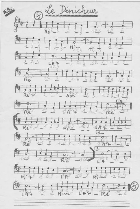télécharger la partition d'accordéon Le Dénicheur (Valse) (Manuscrite Simplifiée) au format PDF