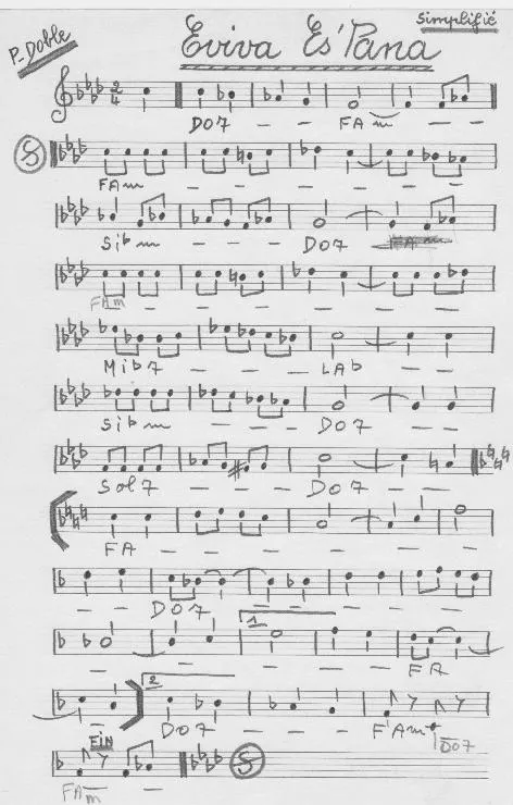 télécharger la partition d'accordéon Eviva España (Paso Doble) (Manuscrite Simplifiée) au format PDF