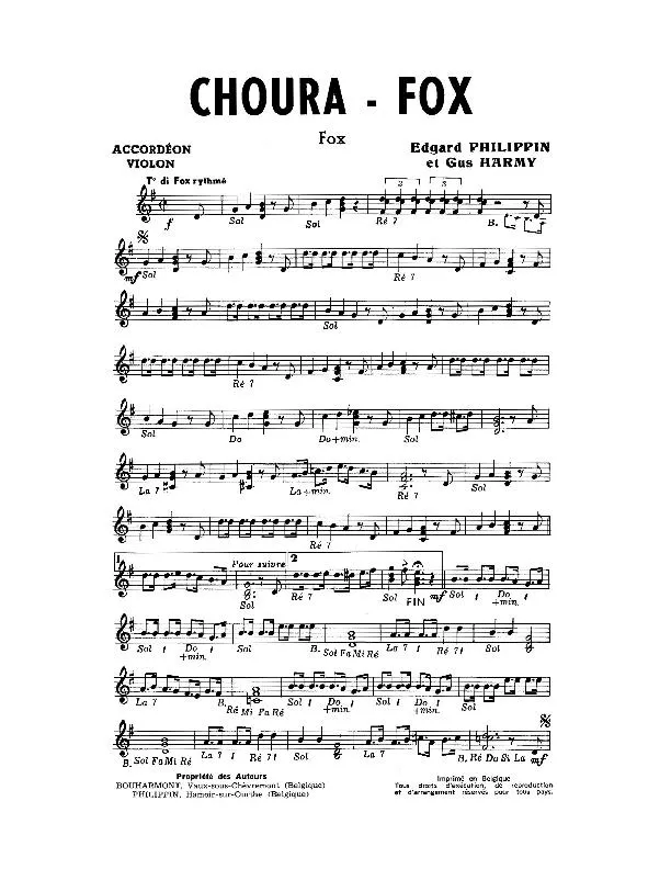 télécharger la partition d'accordéon Choura Fox au format PDF