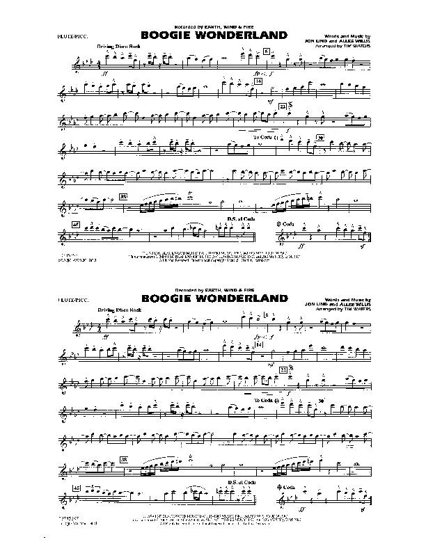 télécharger la partition d'accordéon Boogie Wonderland (Chant : Earth Wind & Fire) (Arrangement : Tim Waters) (Orchestration Cuivres) au format PDF