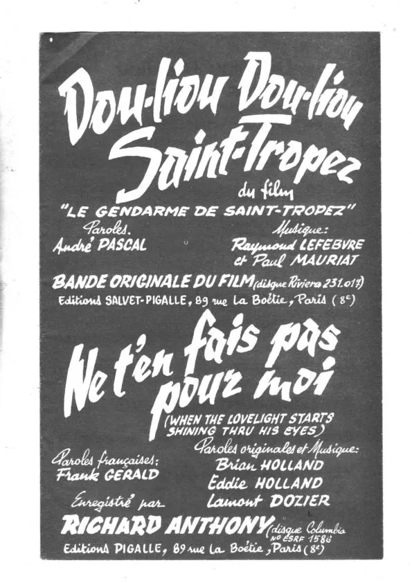 télécharger la partition d'accordéon Dou Liou Dou Liou Saint Tropez (Du film : Le gendarme de Saint-Tropez) (Orchestration) au format PDF