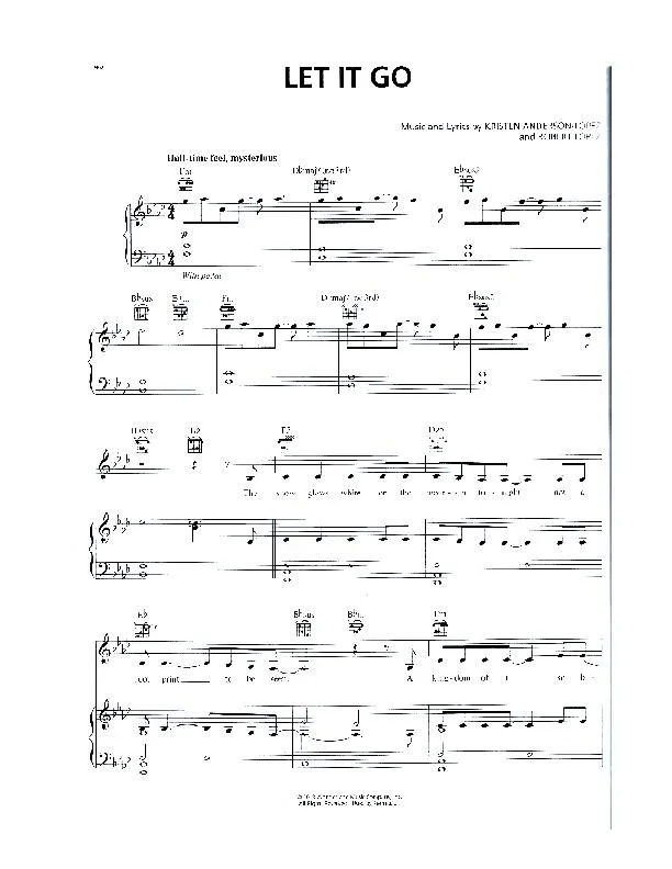 télécharger la partition d'accordéon Let It Go (Frozen) au format PDF