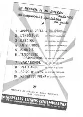 télécharger la partition d'accordéon Un recueil de 10 Valses Musettes des compositeurs spécialistes du genre au format PDF