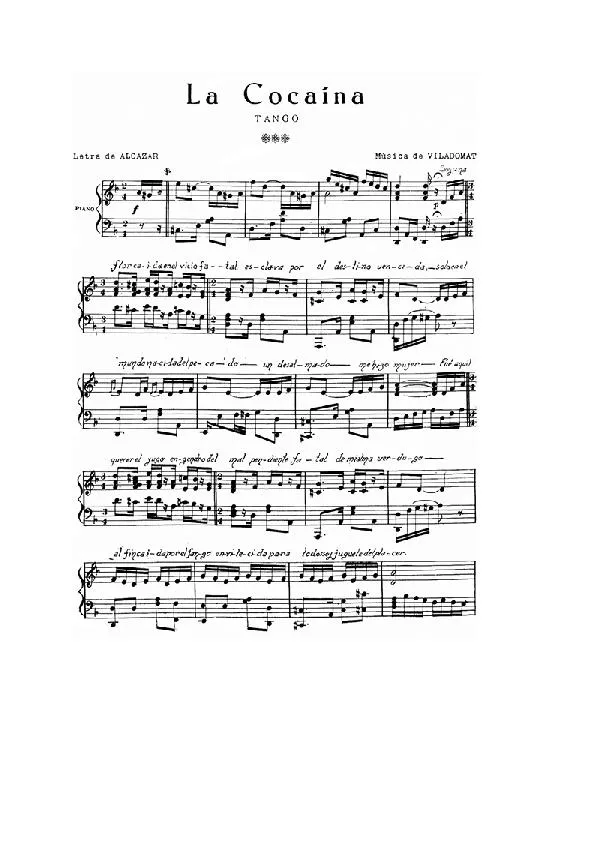 télécharger la partition d'accordéon La Cacaina (Tango) au format PDF