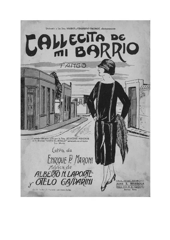 télécharger la partition d'accordéon Callecita de mi barrio (Tango) au format PDF