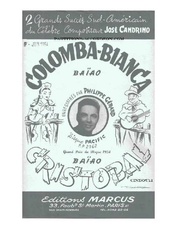 télécharger la partition d'accordéon Colomba Bianca (Orchestration) (Baïao) au format PDF