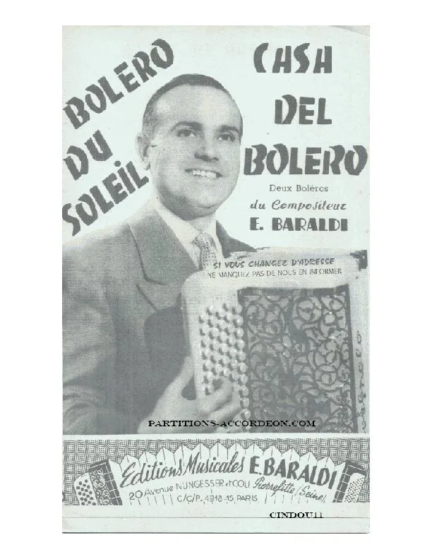 télécharger la partition d'accordéon Casa del Boléro + Boléro du soleil (Orchestration) au format PDF
