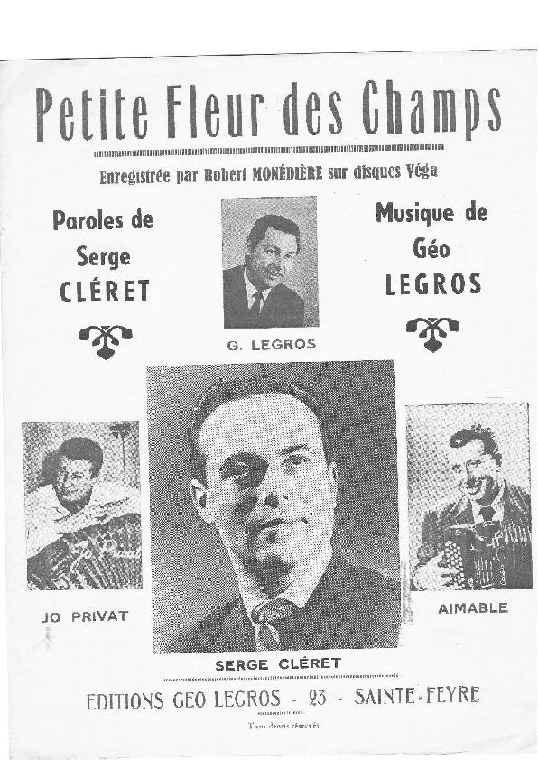 télécharger la partition d'accordéon Petite fleur des champs (Valse) au format PDF